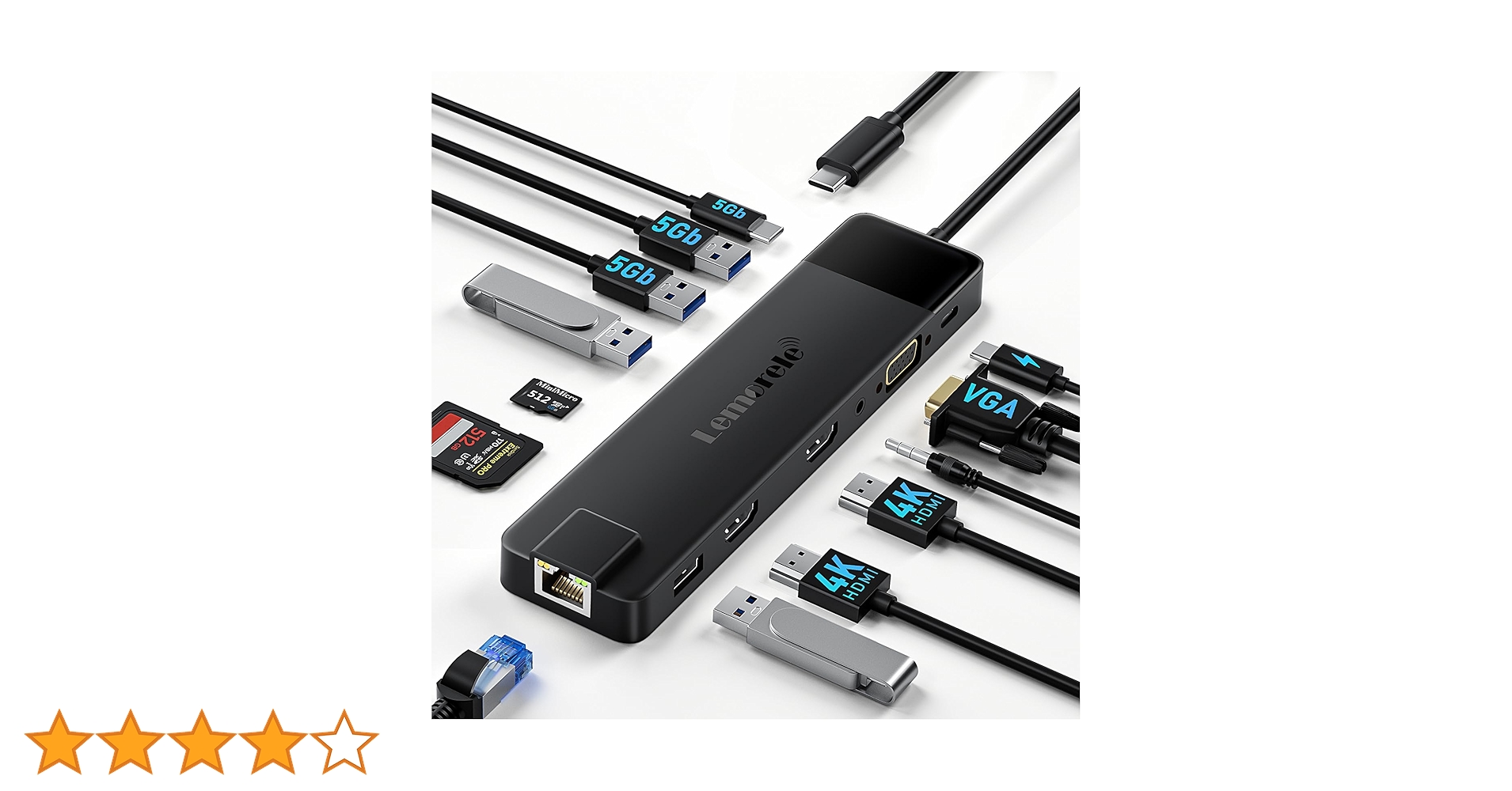 【新品未使用】拡張ドック　4K HDMI Amazon | 【2つHDMI＋DP＋VGA 4画面拡張】USB C ハブ ドッキング